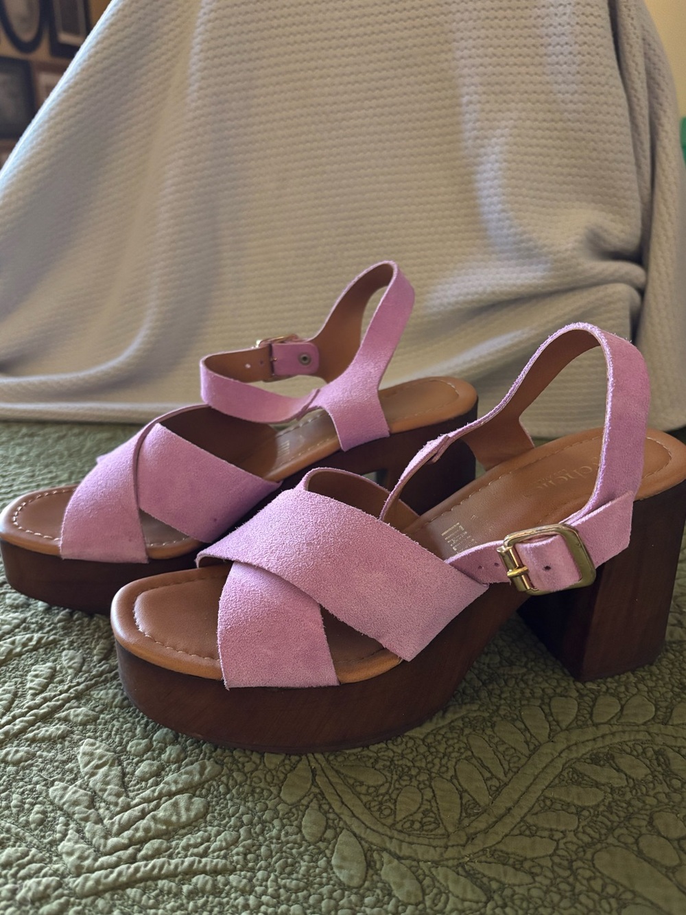 Seychelles Orchid Pink Suede Slingback Heels